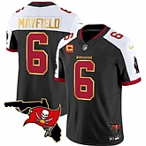 Men's Tampa Bay Buccaneers #6 Baker Mayfield Black White With Florida Patch Gold Trim Vapor Stitched Jersey Dyin,baseball caps,new era cap wholesale,wholesale hats