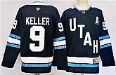 Men's Utah Hockey Club #9 Clayton Keller Navy Stitched Jersey,baseball caps,new era cap wholesale,wholesale hats