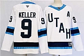 Men's Utah Hockey Club #9 Clayton Keller White Stitched Jersey,baseball caps,new era cap wholesale,wholesale hats