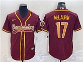 Men's Washington Commanders #17 Terry McLaurin Burgundy With Patch Cool Base Stitched Jersey,baseball caps,new era cap wholesale,wholesale hats