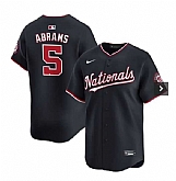 Men's Washington Nationals #5 CJ Abrams Navy 2024 Alternate Limited Stitched Baseball Jersey Dzhi,baseball caps,new era cap wholesale,wholesale hats