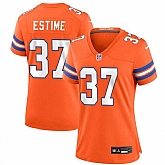 Women's Denver Broncos #37 Audric Estime Orange Mile High Collection 1977 Throwback Football Stitched Jersey Dzhi,baseball caps,new era cap wholesale,wholesale hats