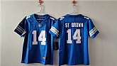 Women's Detroit Lions #14 Amon-Ra St. Brown Blue Vapor Stitched Jersey,baseball caps,new era cap wholesale,wholesale hats