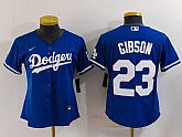 Women's Los Angeles Dodgers #23 Kirk Gibson Blue Cool Base Stitched Jersey,baseball caps,new era cap wholesale,wholesale hats