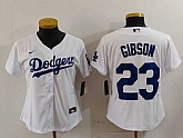 Women's Los Angeles Dodgers #23 Kirk Gibson White Cool Base Stitched Jersey,baseball caps,new era cap wholesale,wholesale hats