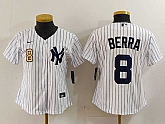 Women's New York Yankees #8 Yogi Berra Number White Stitched Nike Cool Base Throwback Jersey,baseball caps,new era cap wholesale,wholesale hats