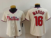 Women's Philadelphia Phillies #16 Brandon Marsh Cream Stitched Cool Base Jersey,baseball caps,new era cap wholesale,wholesale hats