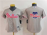 Women's Philadelphia Phillies Gray Team Big Logo Cool Base Stitched Baseball Jersey(Run Small),baseball caps,new era cap wholesale,wholesale hats