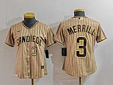 Women's San Diego Padres #3 Jackson Merrill Tan NEW 2023 Cool Base Stitched Jerseys,baseball caps,new era cap wholesale,wholesale hats