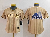 Women's San Diego Padres Tan Team Big Logo Stitched Baseball Jersey(Run Small),baseball caps,new era cap wholesale,wholesale hats