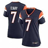 Women's Denver Broncos #7 John Elway Navy Retired Player Alternate Game Jersey Dzhi,baseball caps,new era cap wholesale,wholesale hats