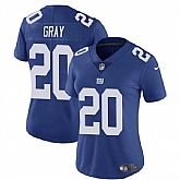 Women's New York Giants #20 Eric Gray Blue Vapor Stitched Jersey Dzhi,baseball caps,new era cap wholesale,wholesale hats