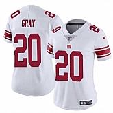 Women's New York Giants #20 Eric Gray White Vapor Stitched Jersey Dzhi,baseball caps,new era cap wholesale,wholesale hats