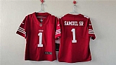 Women's San Francisco 49ers #1 Deebo Samuel Sr. Red Stitched Jersey,baseball caps,new era cap wholesale,wholesale hats