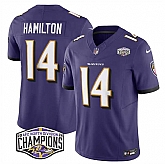 Men's Baltimore Ravens #14 Kyle Hamilton Purple F.U.S.E 2024 AFC North Division Champions Vapor Limited Jersey,baseball caps,new era cap wholesale,wholesale hats