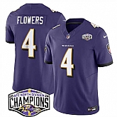 Men's Baltimore Ravens #4 Zay Flowers Purple F.U.S.E 2024 AFC North Division Champions Vapor Limited Jersey,baseball caps,new era cap wholesale,wholesale hats