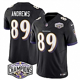 Men's Baltimore Ravens #89 Mark Andrews Black F.U.S.E 2024 AFC North Division Champions Vapor Limited Jersey,baseball caps,new era cap wholesale,wholesale hats