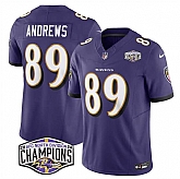 Men's Baltimore Ravens #89 Mark Andrews Purple F.U.S.E 2024 AFC North Division Champions Vapor Limited Jersey,baseball caps,new era cap wholesale,wholesale hats