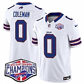 Men's Buffalo Bills #0 Keon Coleman White F.U.S.E. 2024 AFC East Division Champions Vapor Limited Stitched Jersey,baseball caps,new era cap wholesale,wholesale hats