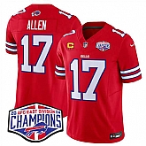 Men's Buffalo Bills #17 Josh Allen Red F.U.S.E. 2024 AFC East Division Champions With 4-Star C Ptach Vapor Limited Stitched Jersey,baseball caps,new era cap wholesale,wholesale hats