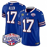 Men's Buffalo Bills #17 Josh Allen Royal F.U.S.E. 2024 AFC East Division Champions With 4-Star C Ptach Vapor Limited Stitched Jersey,baseball caps,new era cap wholesale,wholesale hats