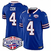 Men's Buffalo Bills #4 James Cook Royal F.U.S.E. 2024 AFC East Division Champions Vapor Limited Stitched Jersey,baseball caps,new era cap wholesale,wholesale hats