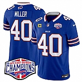 Men's Buffalo Bills #40 Von Miller Royal F.U.S.E. 2024 AFC East Division Champions With 4-Star C Ptach Vapor Limited Stitched Jersey,baseball caps,new era cap wholesale,wholesale hats