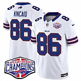 Men's Buffalo Bills #86 Dalton Kincaid White F.U.S.E. 2024 AFC East Division Champions Vapor Limited Stitched Jersey,baseball caps,new era cap wholesale,wholesale hats