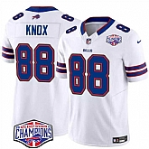 Men's Buffalo Bills #88 Dawson Knox White F.U.S.E. 2024 AFC East Division Champions Vapor Limited Stitched Jersey,baseball caps,new era cap wholesale,wholesale hats