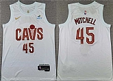 Men's Cleveland Cavaliers #45 Donovan Mitchell White Association Edition Stitched Jersey,baseball caps,new era cap wholesale,wholesale hats