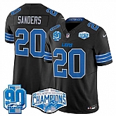 Men's Detroit Lions #20 Barry Sanders Black 2024 NFC North Champions 90th Anniversary Patch F.U.S.E. Vapor Limited Stitched Jersey,baseball caps,new era cap wholesale,wholesale hats