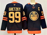 Men's Edmonton Oilers #99 Wayne Gretzky Navy 2024-25 C Patch Stitched Jersey,baseball caps,new era cap wholesale,wholesale hats