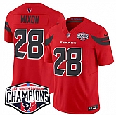 Men's Houston Texans #28 Joe Mixon Red F.U.S.E. 2024 AFC South Division Champions Vapor Limited Stitched Jersey,baseball caps,new era cap wholesale,wholesale hats