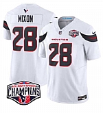 Men's Houston Texans #28 Joe Mixon White F.U.S.E. 2024 AFC South Division Champions Vapor Limited Stitched Jersey,baseball caps,new era cap wholesale,wholesale hats