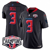 Men's Houston Texans #3 Tank Dell Navy 2nd Alternate F.U.S.E. 2024 AFC South Division Champions Vapor Limited Stitched Jersey,baseball caps,new era cap wholesale,wholesale hats