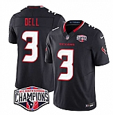 Men's Houston Texans #3 Tank Dell Navy F.U.S.E. 2024 AFC South Division Champions Vapor Limited Stitched Jersey,baseball caps,new era cap wholesale,wholesale hats