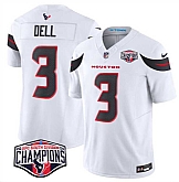 Men's Houston Texans #3 Tank Dell White F.U.S.E. 2024 AFC South Division Champions Vapor Limited Stitched Jersey,baseball caps,new era cap wholesale,wholesale hats