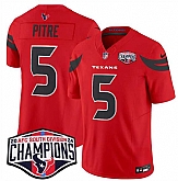 Men's Houston Texans #5 Jalen Pitre Red F.U.S.E. 2024 AFC South Division Champions Vapor Limited Stitched Jersey,baseball caps,new era cap wholesale,wholesale hats