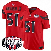 Men's Houston Texans #51 Will Anderson Jr. Red F.U.S.E. 2024 AFC South Division Champions Vapor Limited Stitched Jersey,baseball caps,new era cap wholesale,wholesale hats