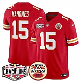 Men's Kansas City Chiefs #15 Patrick Mahomes Red F.U.S.E. 2024 AFC West Division Champions Vapor Limited Stitched Jersey,baseball caps,new era cap wholesale,wholesale hats