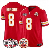 Men's Kansas City Chiefs #8 DeAndre Hopkins Red F.U.S.E. 2024 AFC West Division Champions Vapor Limited Stitched Jersey,baseball caps,new era cap wholesale,wholesale hats