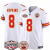 Men's Kansas City Chiefs #8 DeAndre Hopkins White F.U.S.E. 2024 AFC West Division Champions Vapor Limited Stitched Jersey,baseball caps,new era cap wholesale,wholesale hats