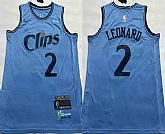 Men's Los Angeles Clippers #2 Kawhi Leonard Light Blue 2024 City Icon Sponsor Swingman Jersey,baseball caps,new era cap wholesale,wholesale hats