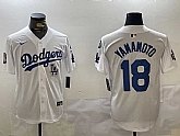 Men's Los Angeles Dodgers #18 Yoshinobu Yamamoto White 2024 World Series With Fernando Memorial Patch Home Limited Stitched Jersey,baseball caps,new era cap wholesale,wholesale hats