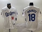 Men's Los Angeles Dodgers #18 Yoshinobu Yamamoto White 2024 World Series With Fernando Memorial Patch Home Limited Stitched Jerseys,baseball caps,new era cap wholesale,wholesale hats