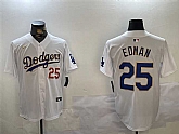 Men's Los Angeles Dodgers #25 Tommy Edman White Gold Home Limited Stitched Jersey,baseball caps,new era cap wholesale,wholesale hats