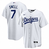 Men's Los Angeles Dodgers #7 Blake Snell White 2024 Cool Base Stitched Jersey Dzhi,baseball caps,new era cap wholesale,wholesale hats