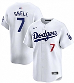 Men's Los Angeles Dodgers #7 Blake Snell White 2024 Home Limited Stitched Jersey Dzhi,baseball caps,new era cap wholesale,wholesale hats