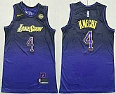 Men's Los Angeles Lakers #4 Dalton Knecht Purple 2024 City Edition Swingman Stitched Jersey,baseball caps,new era cap wholesale,wholesale hats