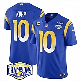 Men's Los Angeles Rams #10 Cooper Kupp Blue 2024 NFC West Champions With 4-Star C Patch F.U.S.E. Vapor Untouchable Stitched Jersey,baseball caps,new era cap wholesale,wholesale hats